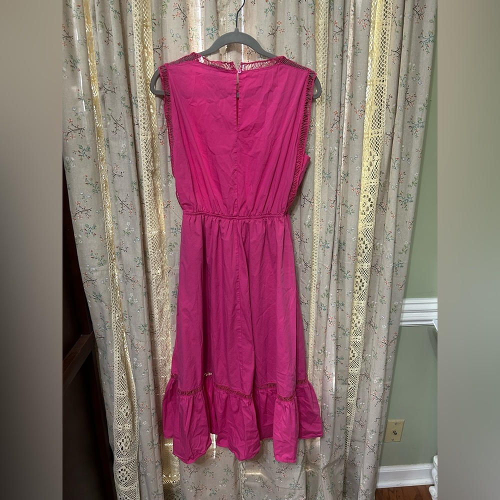 2/$28 Strut & Bolt Ladder Trim Midi Dress Fuschia Size Large - Picture 7 of 7